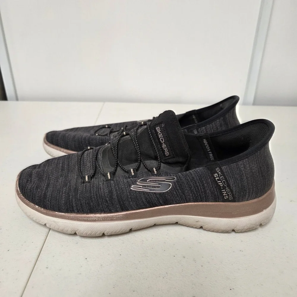 Skechers Slip-ins Ultra Flex 3.0 Black Rose Gold Womens 8.5 150277